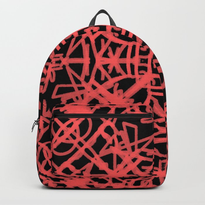 Hot Coral Crochet  Backpack