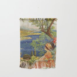  Vintage French Riviera Cote d'Azur ad Wall Hanging