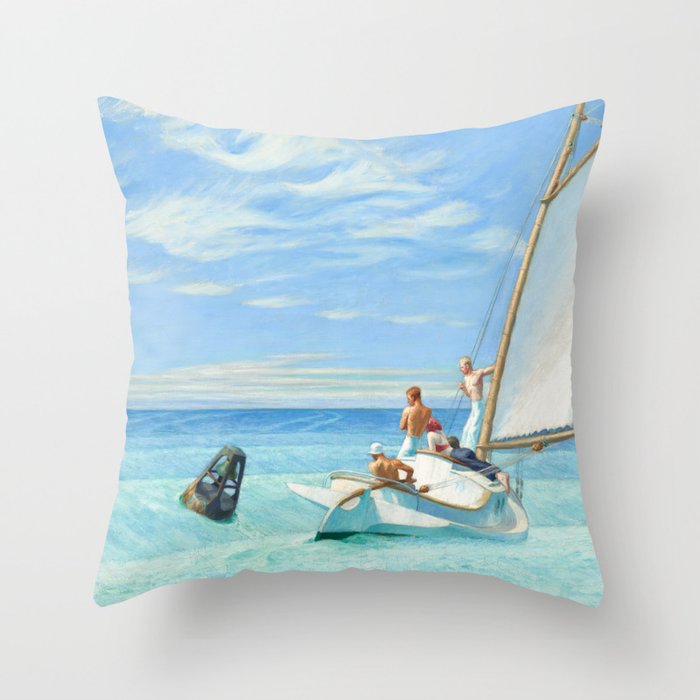 Ground Swell OIl Painting by Edward Hopper Throw Pillow