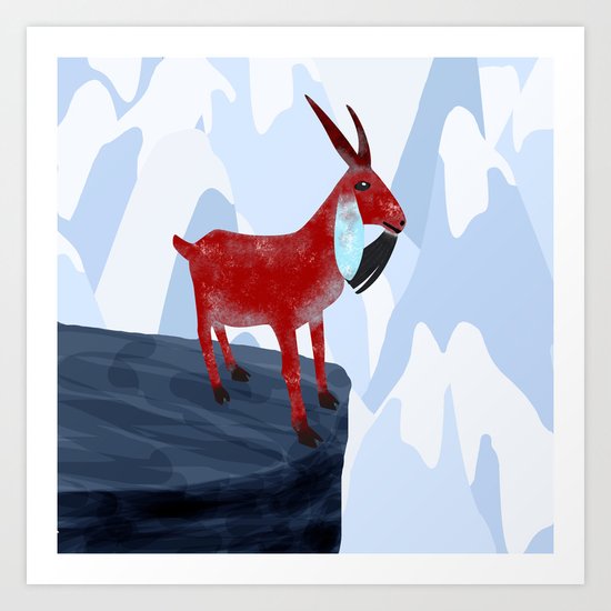 Mountain Goat Design Art Print