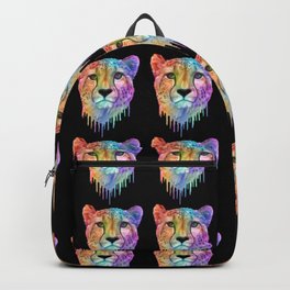 Rainbow Drip Cheetah Portrait Backpack