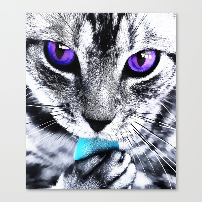 Purple eyes Cat Canvas Print