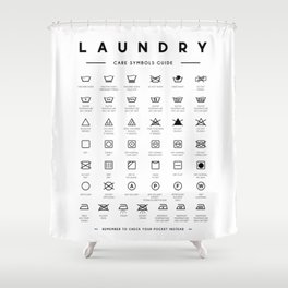 Laundry Care Symbols Guide Shower Curtain