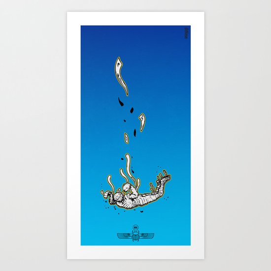 The Skydiving Mummy Art Print