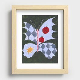 Butterfly with two apples Recessed Framed Print