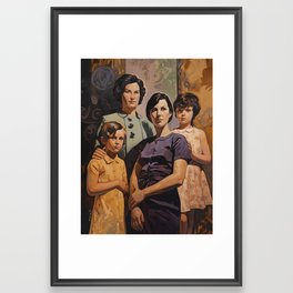 Pulp art Lesbian Family - queer art Spirit - Inclusive Wall Decor - lesbian art - LGBT art Framed Art Print