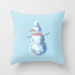 Christmas Snowman Throw Pillow
