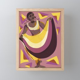 Nonbinary Dancer with Flag Framed Mini Art Print