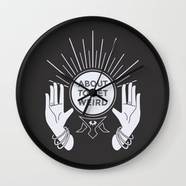 Weird Future Wall Clock | Curated, Blackandwhite, Ink, Magic, Spooky, Death, Get, Goth, Graphicdesign, Typography 