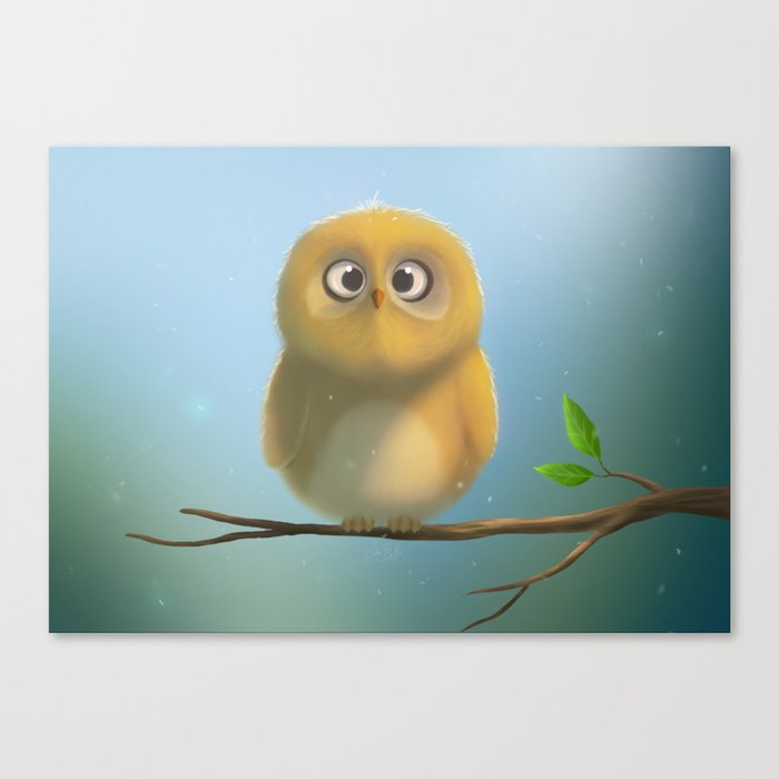 Little owl is looking at you :D Canvas Print