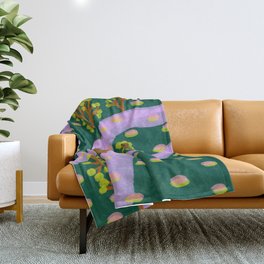 dreamed garden with trees Throw Blanket