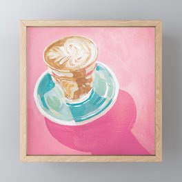 Pink Coffee Cup Painting Framed Mini Art Print