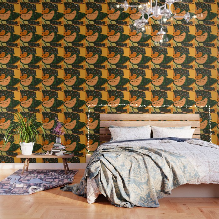 Fancy Slippers With Money Pattern On The Floor Wallpaper By Genie333