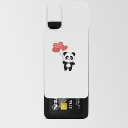Panda Cute Animals With Heart Balloons To Android Card Case