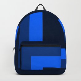 Navy Blue Square Design Backpack
