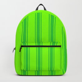 [ Thumbnail: Chartreuse & Lime Green Colored Lines/Stripes Pattern Backpack ]