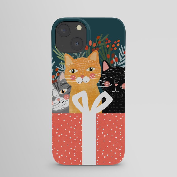 Cats cute christmas xmas tree holiday funny cat art cat lady gift unique pet gifts iPhone Case