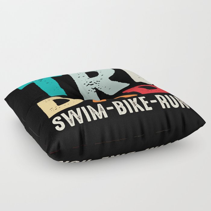 Tri Dad Swim Bike Run Floor Pillow