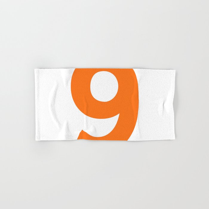 Number 9 (Orange & White) Hand & Bath Towel