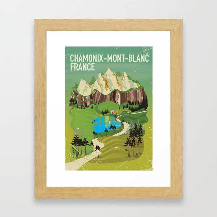 Chamonix-Mont-Blanc,France travel poster. Framed Art Print