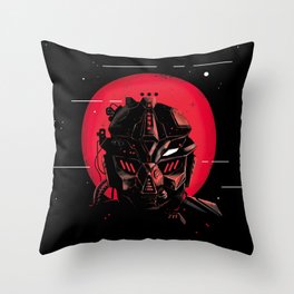 mean dark cyborg Throw Pillow