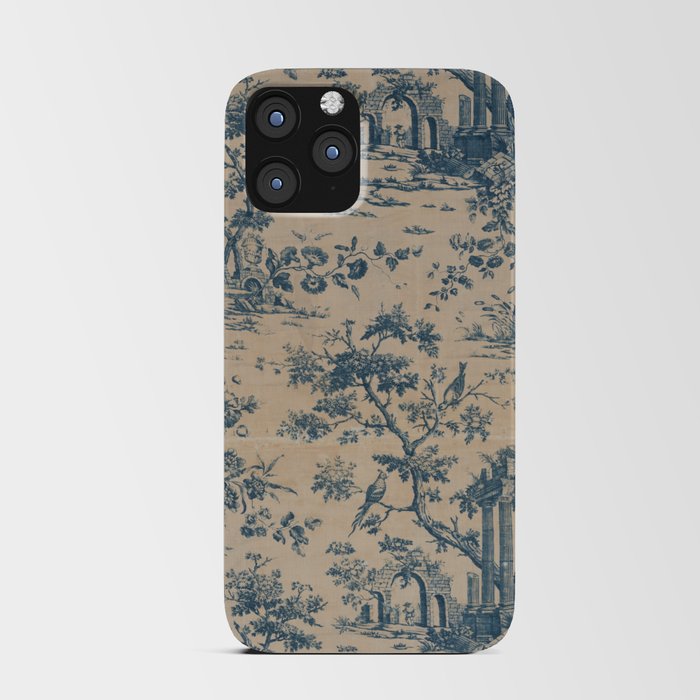 Antique Blue and White Outdoors Scenic Chintz iPhone Card Case