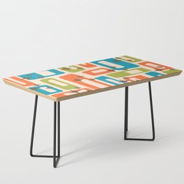 Retro Mid Century Modern Abstract Pattern 921 Googie Orange Chartreuse Turquoise Coffee Table