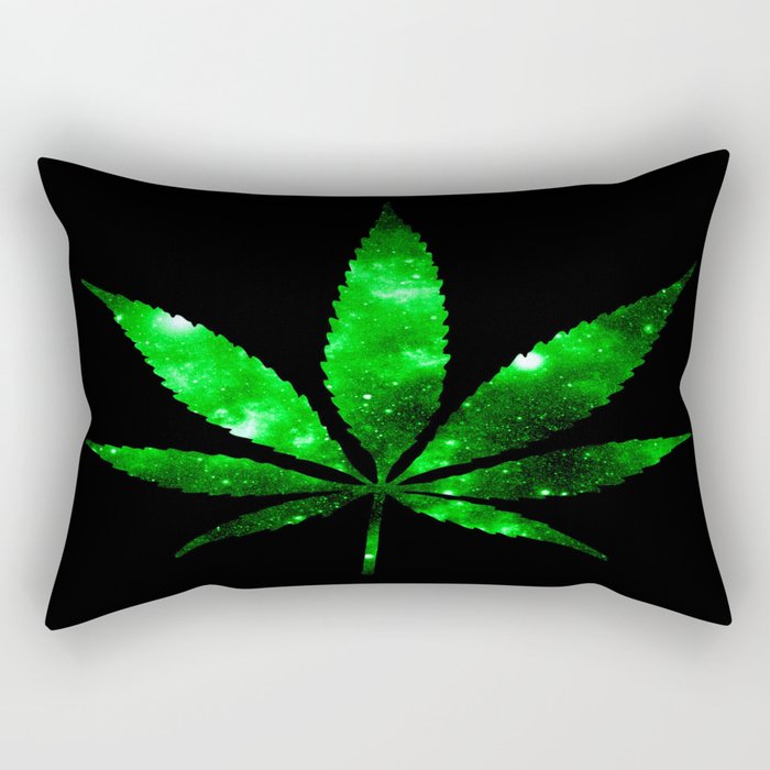 Weed : High Times green Galaxy Rectangular Pillow