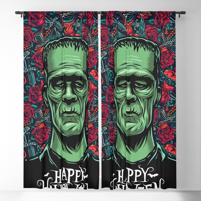 Frankenstein Halloween Party Blackout Curtain