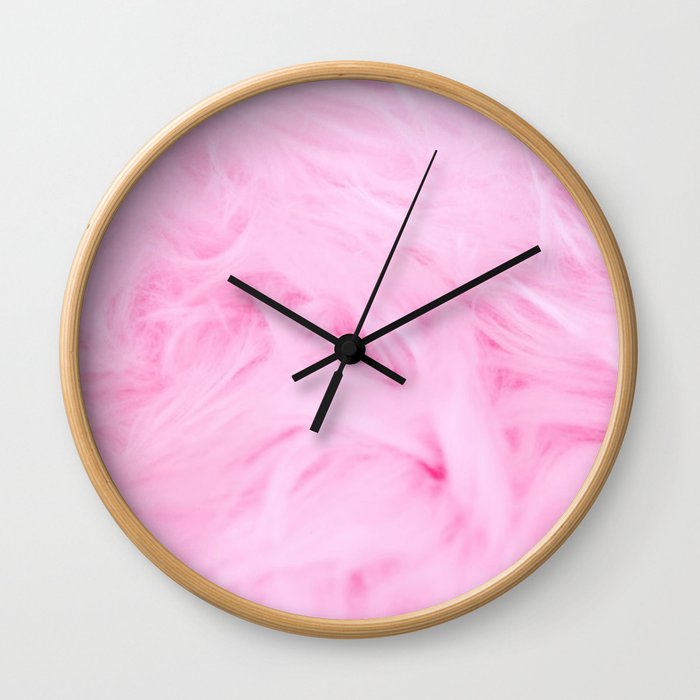 Pink Furry Wallpaper Wall Clock