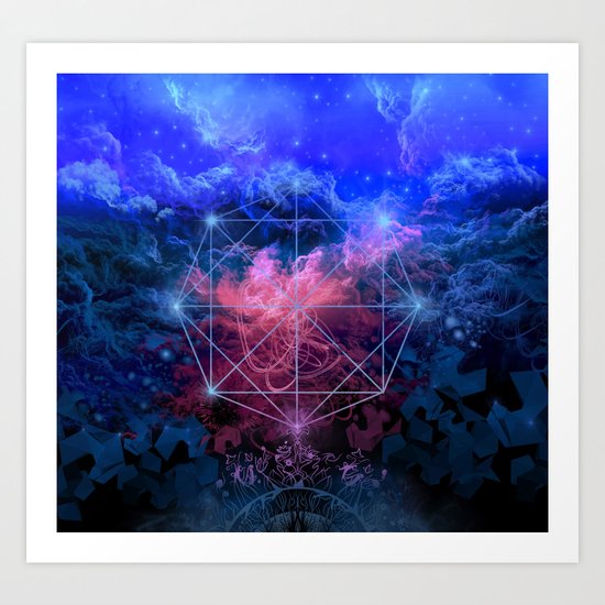 geometry space mandala Art Print