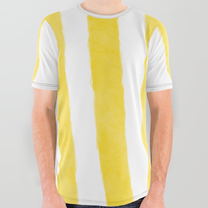 Watercolor Vertical Lines With White 59 All Over Graphic Tee