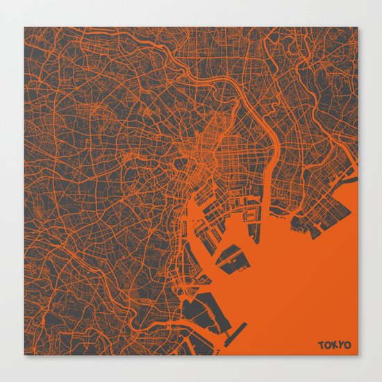 Tokyo Map #2 Canvas Print