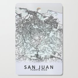 San Juan, Puerto Rico, White, City, Map Cutting Board