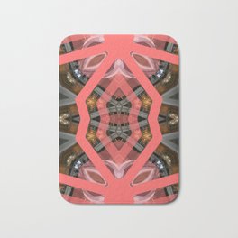 Living Coral Pantone Colour of the Year 2019 pattern decoration with neoclassical architecture Bath Mat