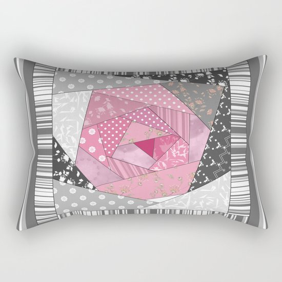 Needlework 1 . Patchwork. Roses. Rectangular Pillow
