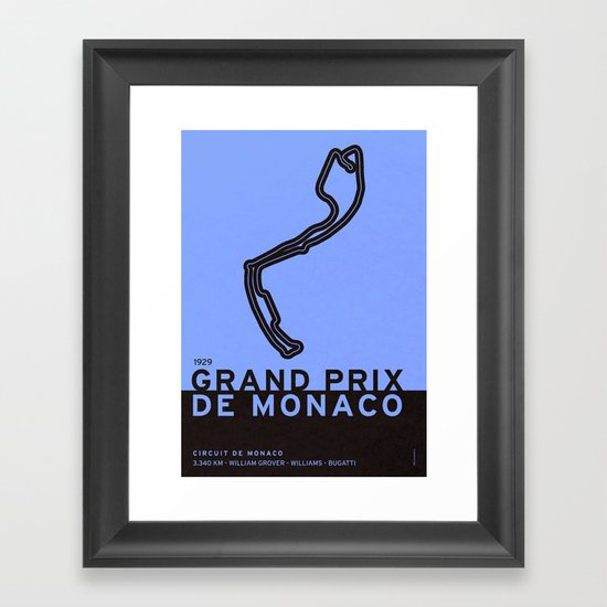 Legendary Races - 1929 Grand Prix de Monaco Framed Art Print