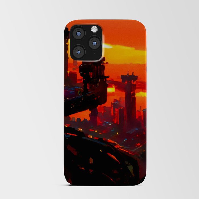 Postcards from the Future - Cyberpunk Cityscape iPhone Card Case