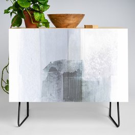 Blue Grey Minimalist Abstract Painting Credenza