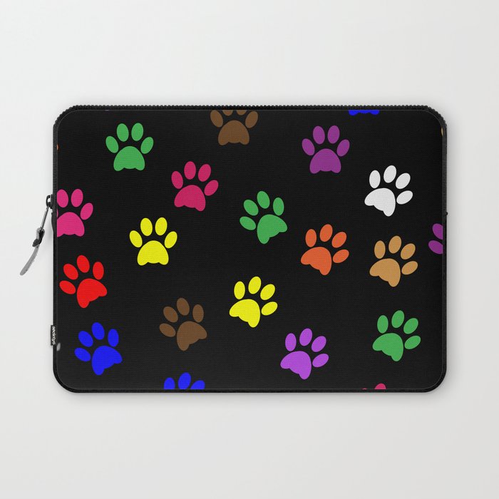 Colorful Paw Prints Laptop Sleeve