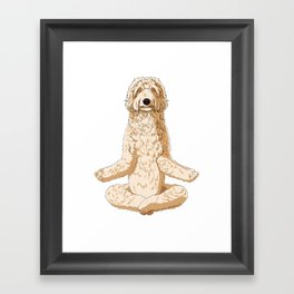 Meditating Labradoodle Dog Framed Art Print