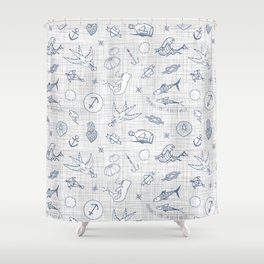 The sea messenger / Pearl grey Shower Curtain