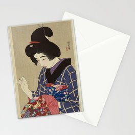 Sewing Woman Stationery Cards