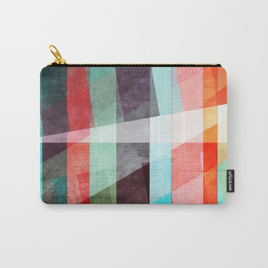 Colorful Grunge Stripes Abstract Carry-All Pouch