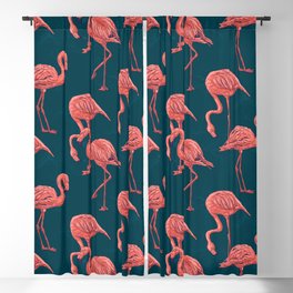Living coral flamingo pattern  Blackout Curtain