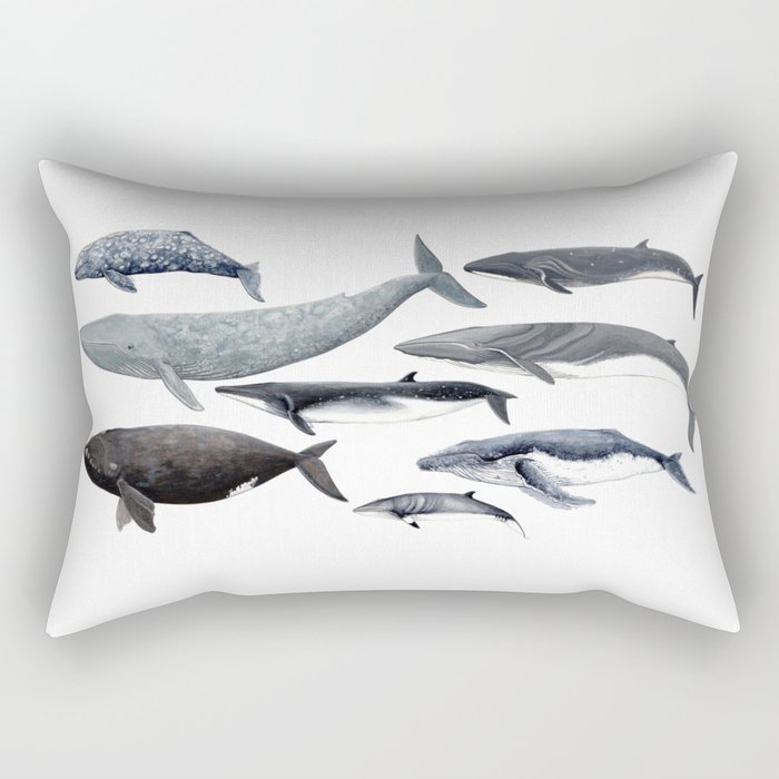 Whales and right whale Rectangular Pillow