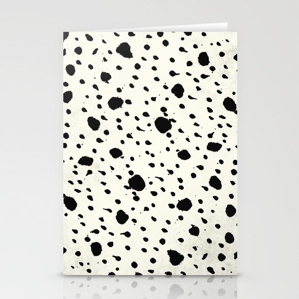 Tribal Dot Black Earth on Ivory Stationery Cards