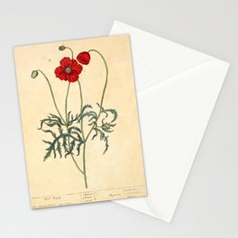 Red Poppy by Elizabeth Blackwell from "A Curious Herbal," 1737 (benefits The Nature Conservancy) Stationery Card