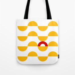 Yellow Waves with Red Accent Tote Bag