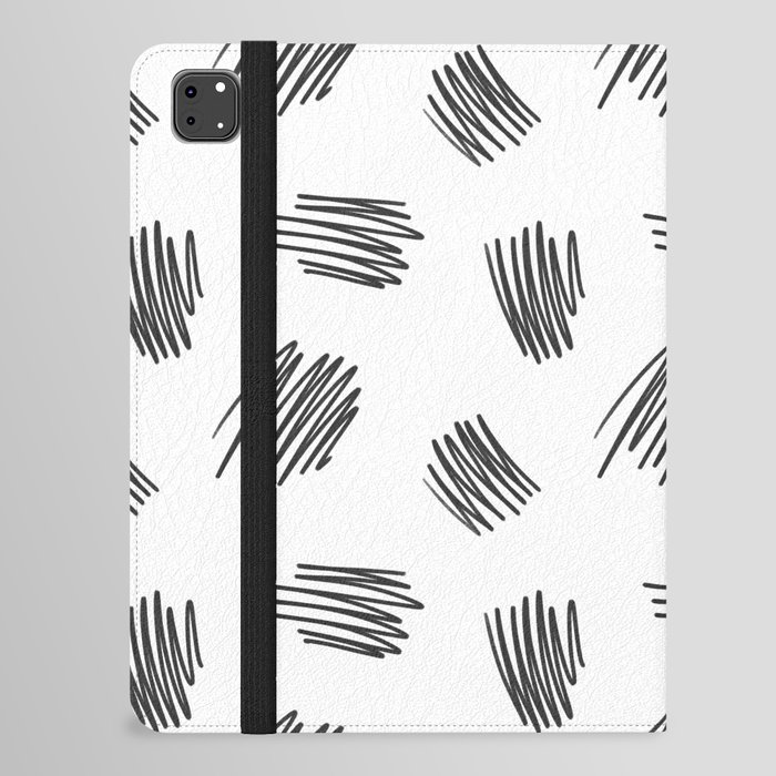 Scribbles (Black and White) iPad Folio Case